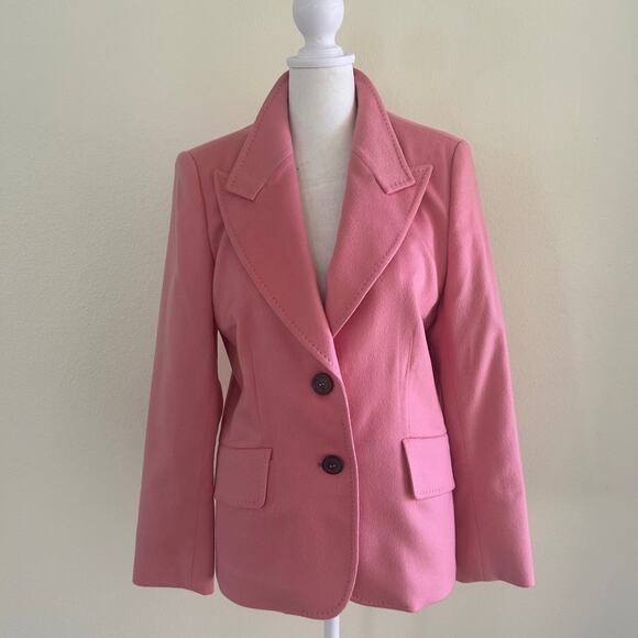Roberto Quaglia Blazer Cashmere Womens SZ38/L Pink 2 Button Classic Old Money - Picture 1 of 11